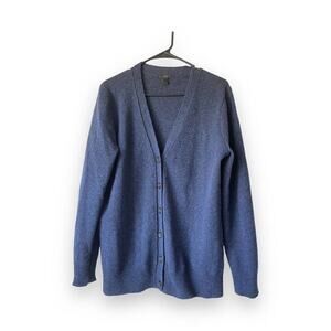 SOLD J. Crew 100% Merino Wool Button Cardigan Women’s size Large Navy Blue​​​